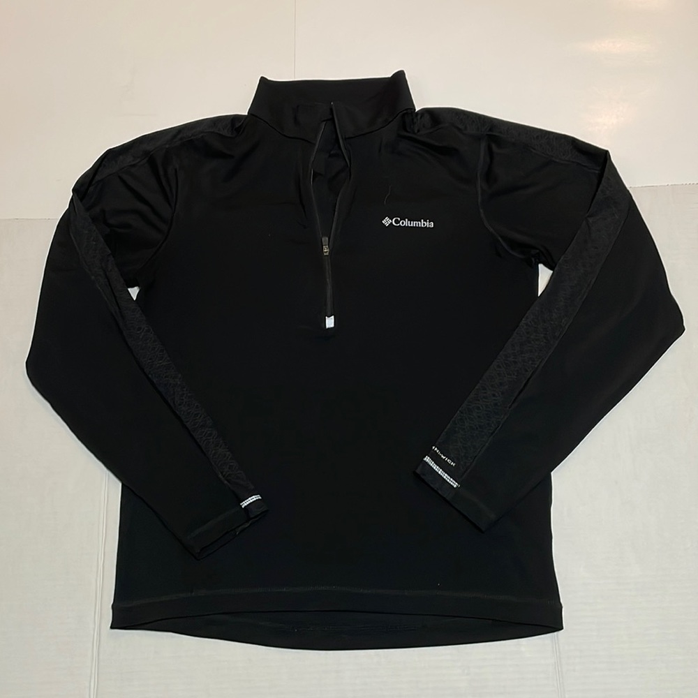 Women’s Long Sleeve Black Columbia Half Zipped Pullover, Size L